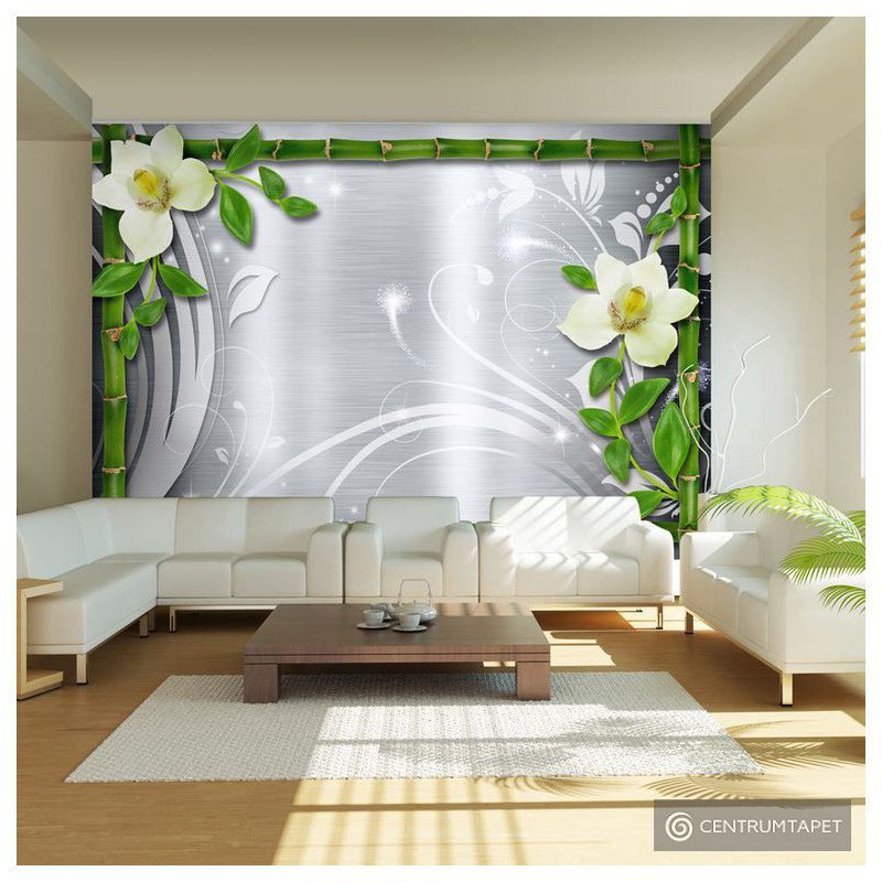 Fototapeta Bambus i dwie orchidee 10110905-125