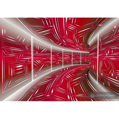 Fototapeta 10075 Czerwony tunel 3D