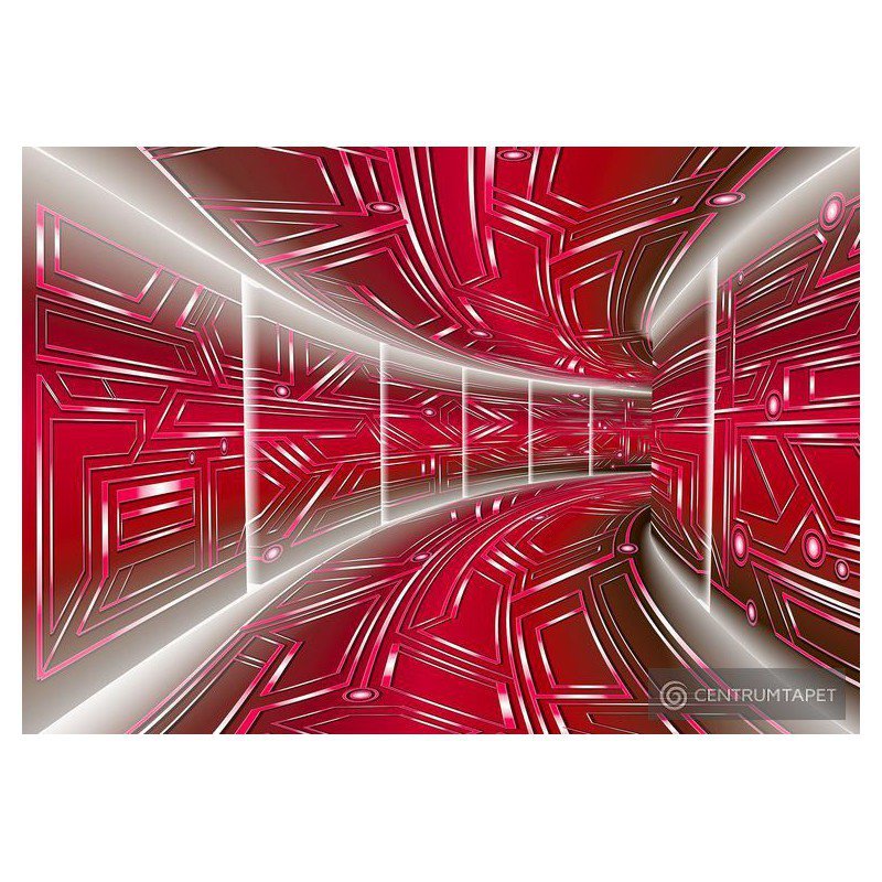 Fototapeta 10075 Czerwony tunel 3D