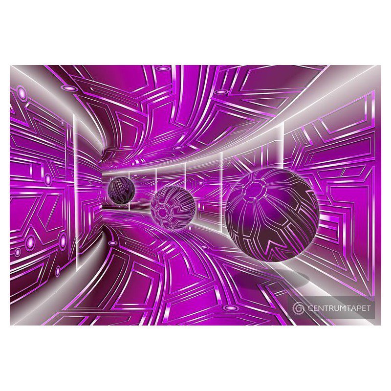 Fototapeta 10078 Fioletowy tunel 3D z kulami Fototapeta 10078 Fioletowy tunel 3D z kulami