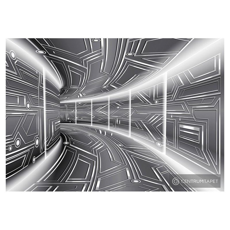 Fototapeta 10080 Szary tunel 3D Fototapeta 10080 Szary tunel 3D