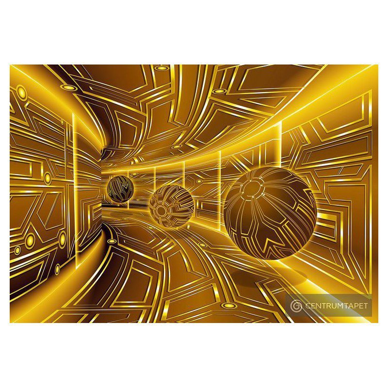 Fototapeta 10081 Złoty tunel 3D Fototapeta 10081 Złoty tunel 3D