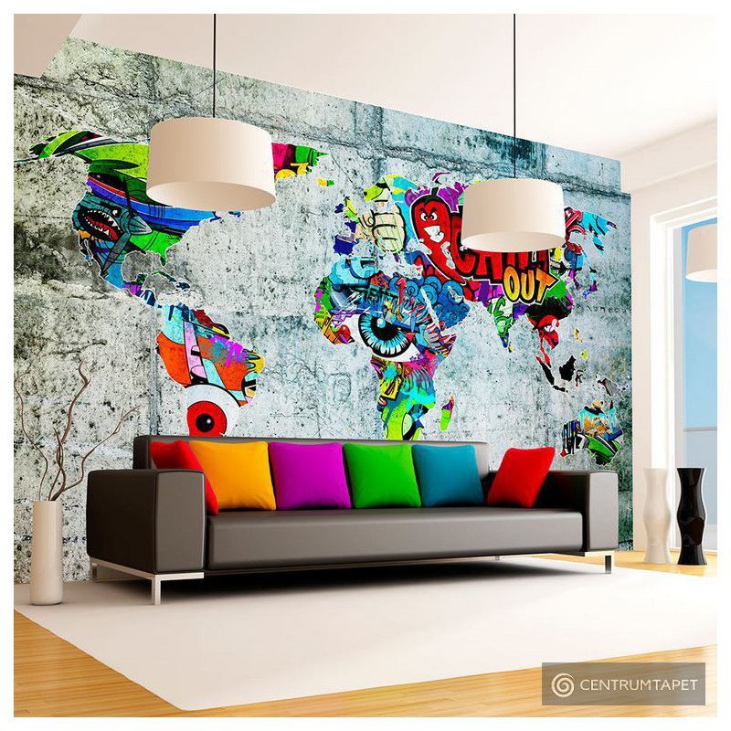 Fototapeta Mapa - Graffiti k-A-0030-a-b