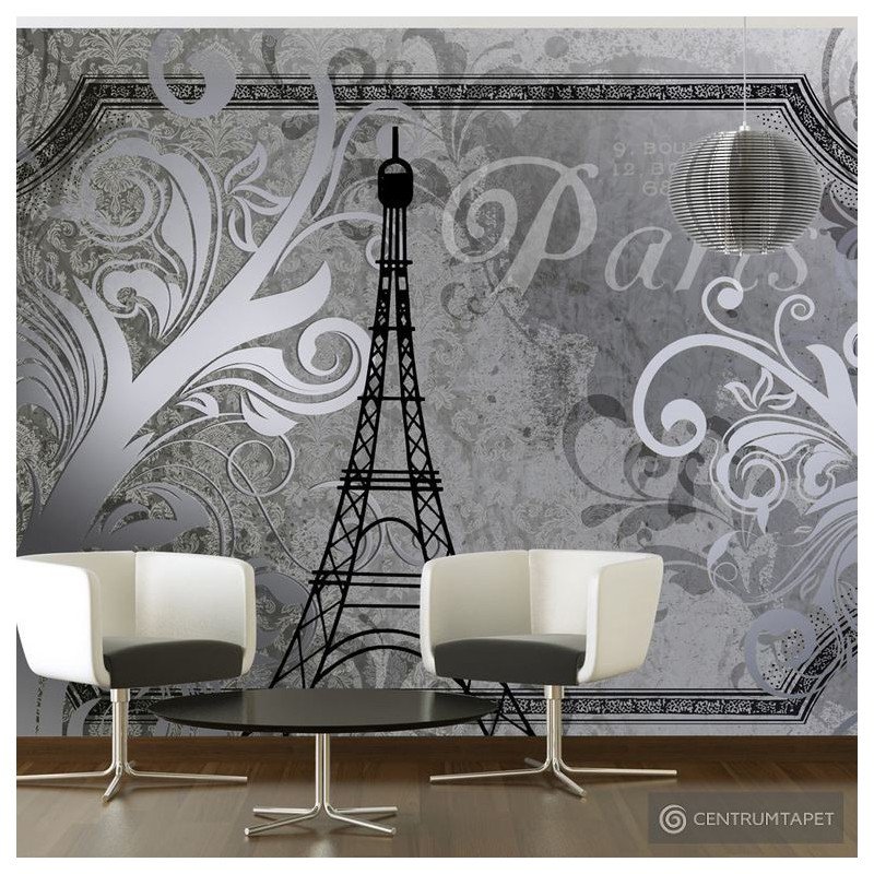 Fototapeta Vintage Paris - srebrny 10110905-77