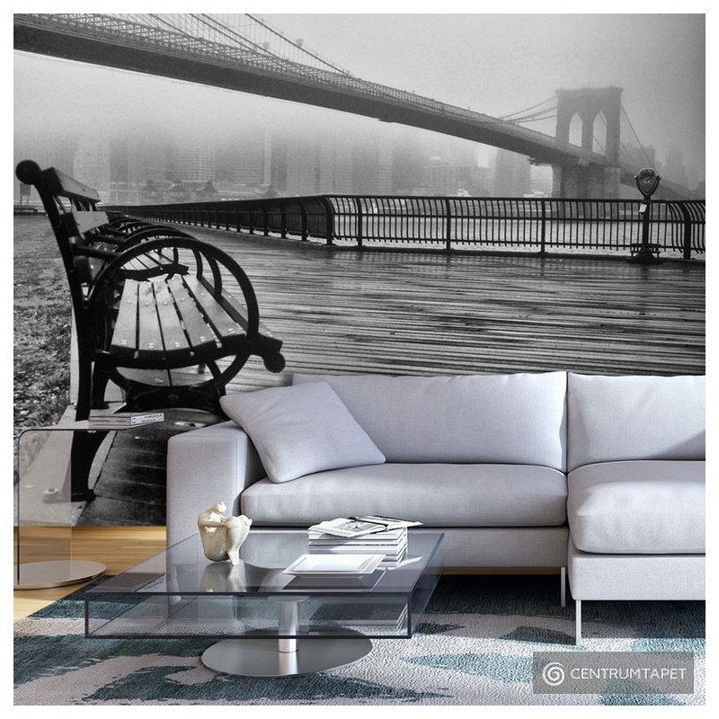 Fototapeta A Foggy Day on the Brooklyn Bridge c-B-0041-a-a