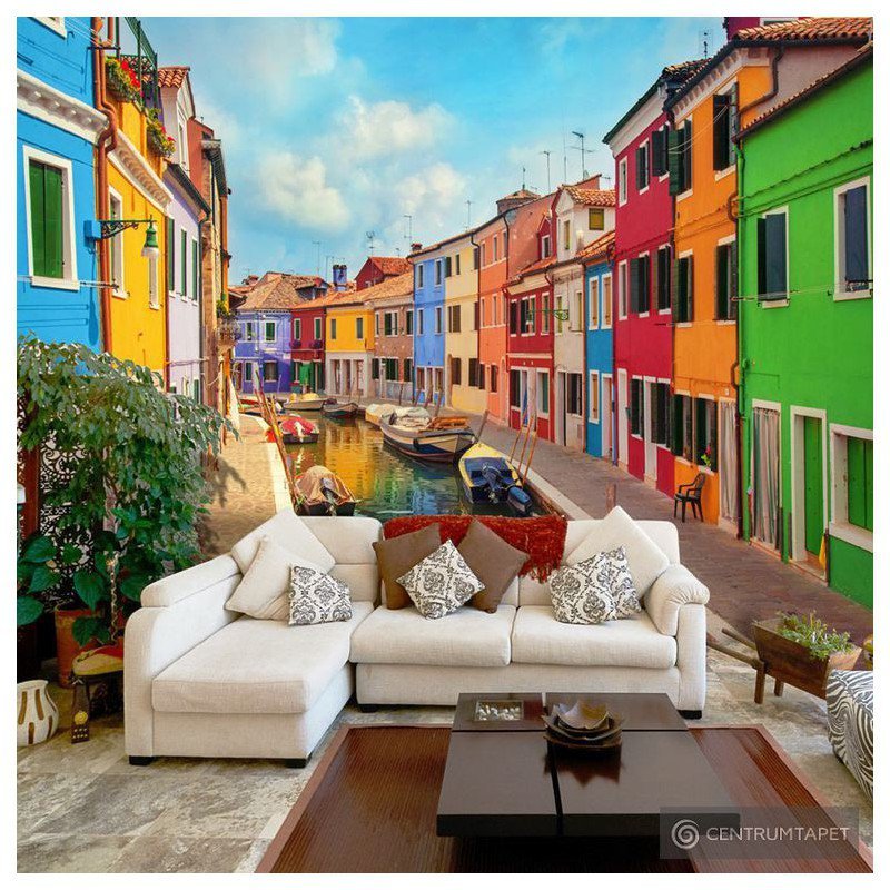 Fototapeta Kolorowy kanał w Burano d-B-0027-a-a