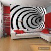 Fototapeta Czarno-biały tunel 3D 100401-6