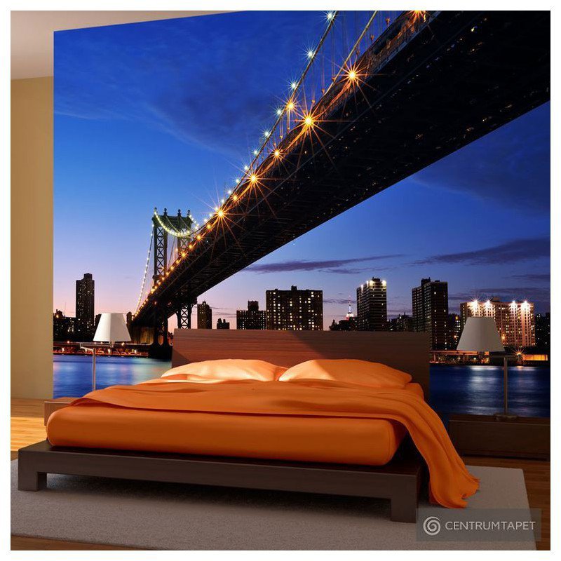 Fototapeta Oświetlony Most Manhattan Bridge 100404-124