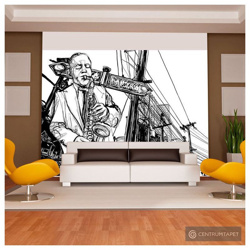 Fototapeta Saxophone recital on Broadway 100404-151