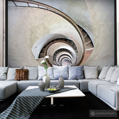 Fototapeta White spiral stairs 100404-90