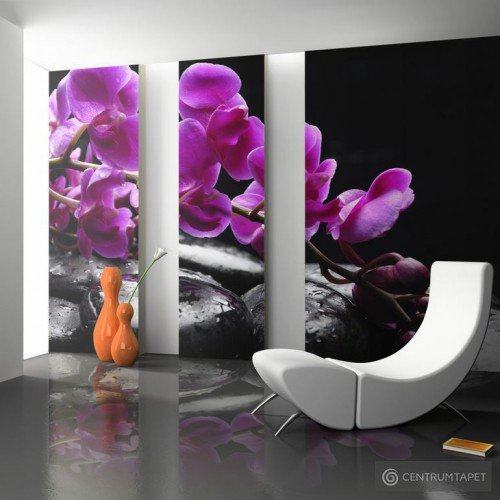 Fototapeta Chwila relaksu: orchidea i kamienie zen 100406-24