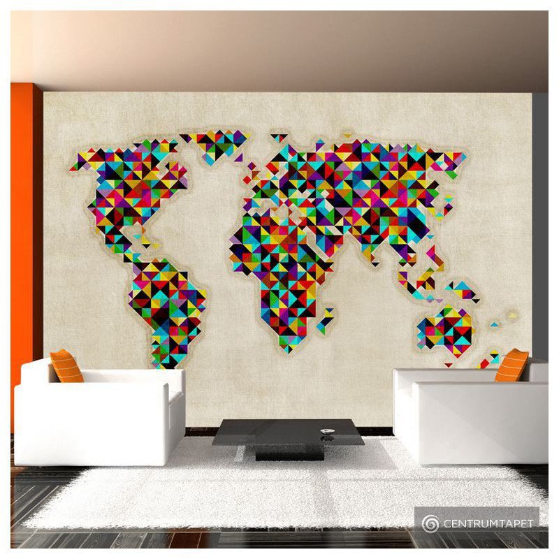 Fototapeta World Map - a kaleidoscope of colors 10040910-22