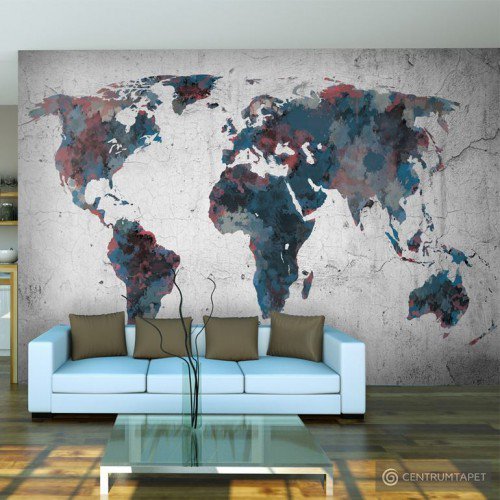 Fototapeta World map on the wall 10040910-48