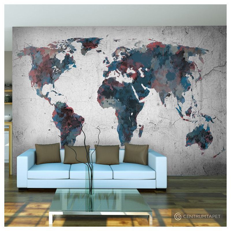 Fototapeta World map on the wall 10040910-48