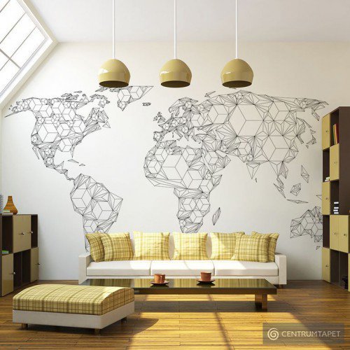 Fototapeta Map of the World - white solids 10040910-65