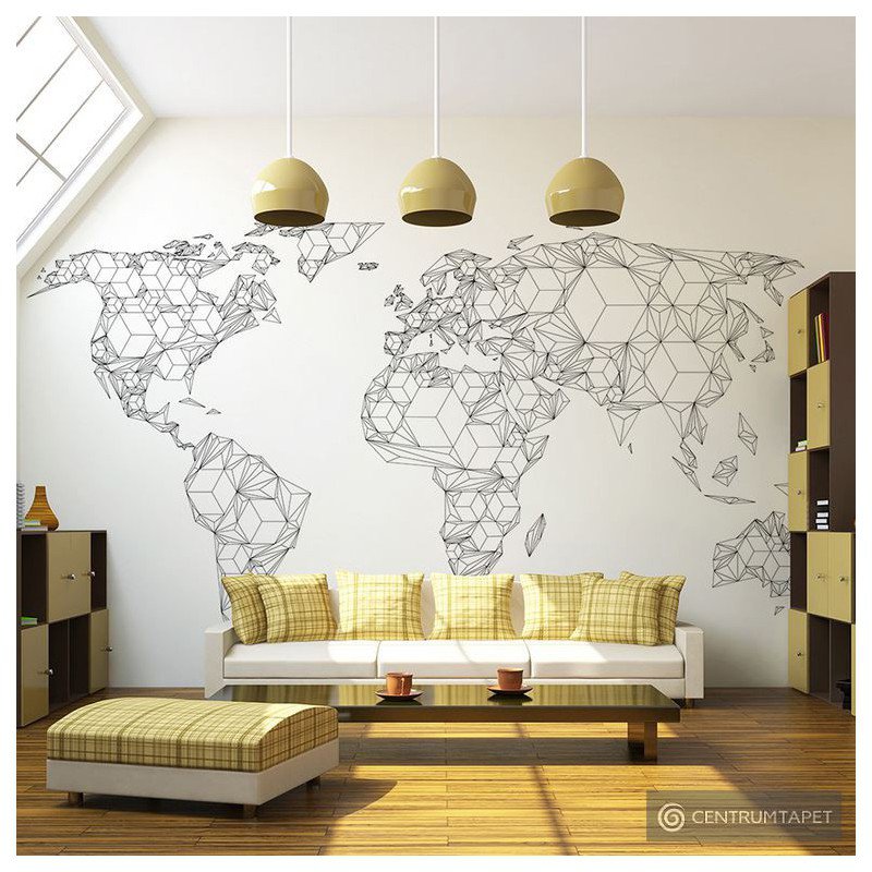 Fototapeta Map of the World - white solids 10040910-65