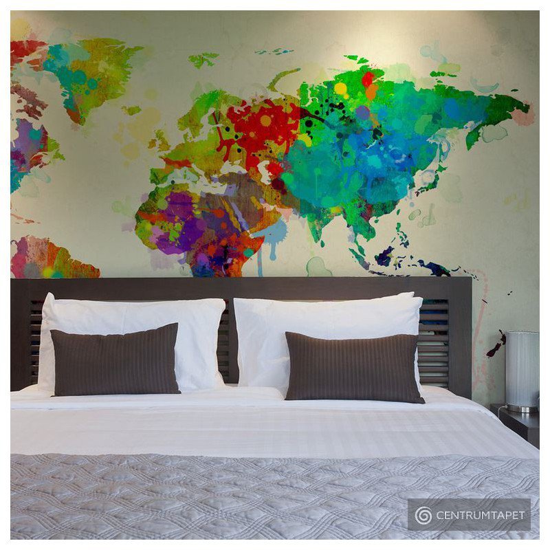 Fototapeta Paint splashes map of the World 10040910-79