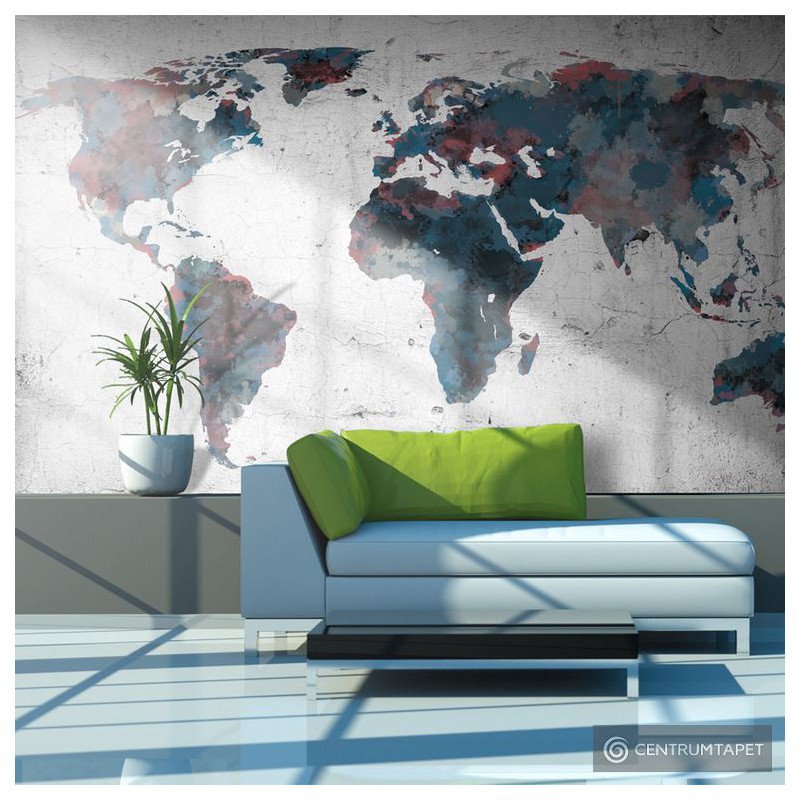 Fototapeta World map on the wall 10060910-29
