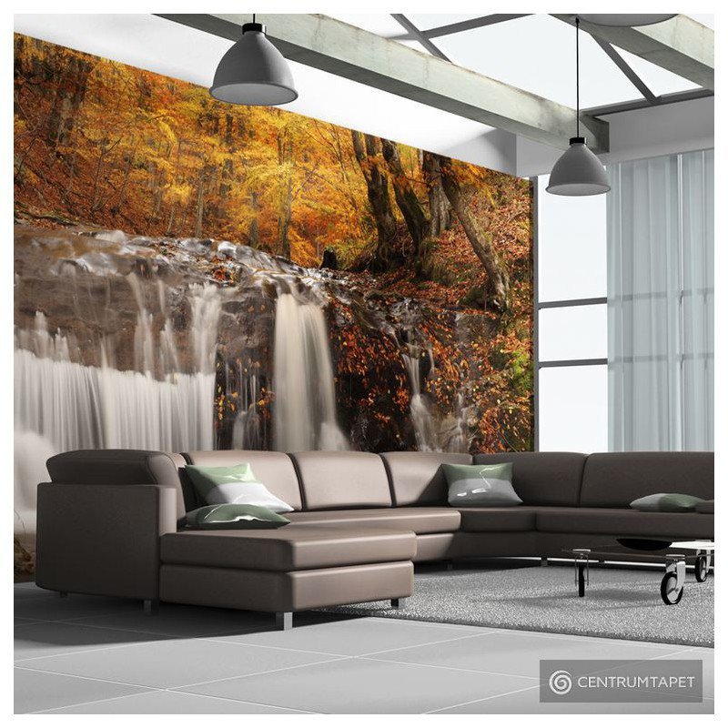 Fototapeta Autumn landscape: waterfall in forest 100703-5