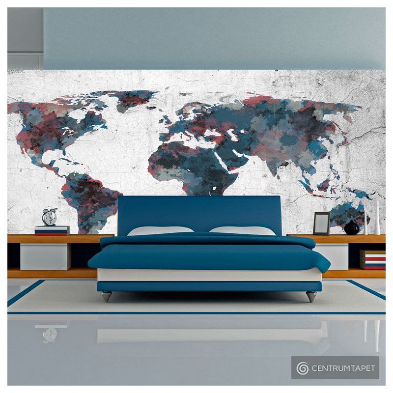 Fototapeta World map on the wall 10070910-2 Fototapeta World map on the wall 10070910-2