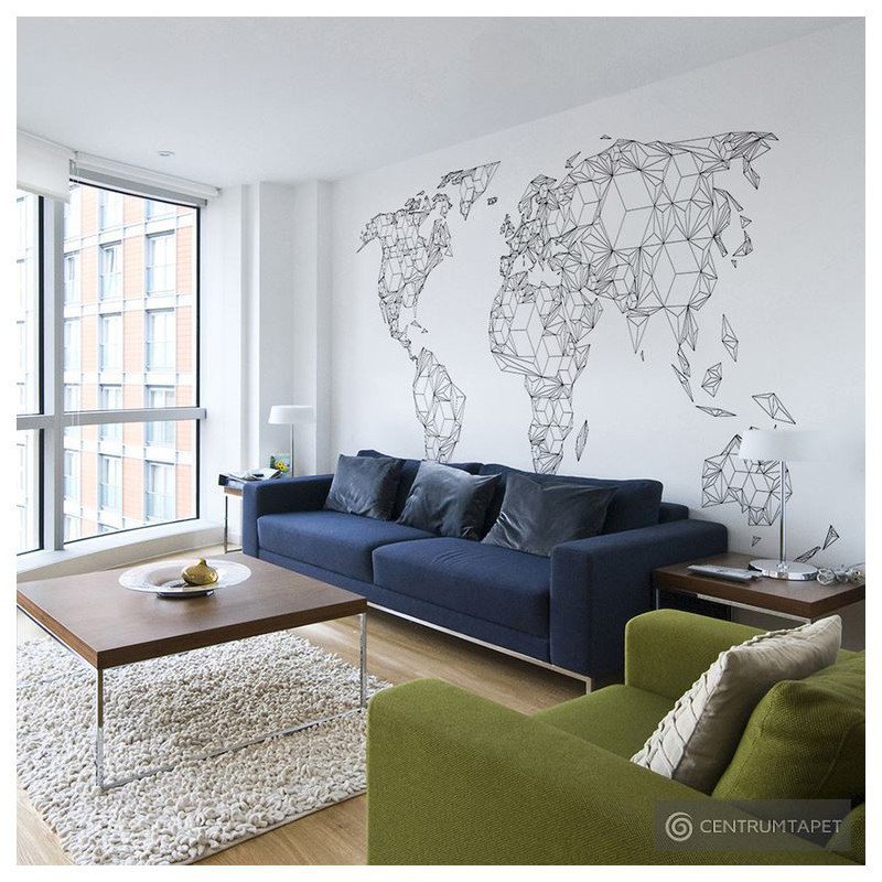 Fototapeta Map of the World - white solids 10070910-9