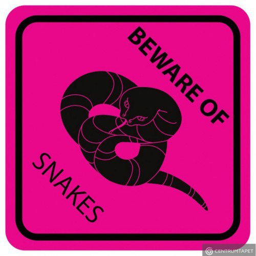 Naklejka ścienna SPN94WS Pink Beware of Snakes