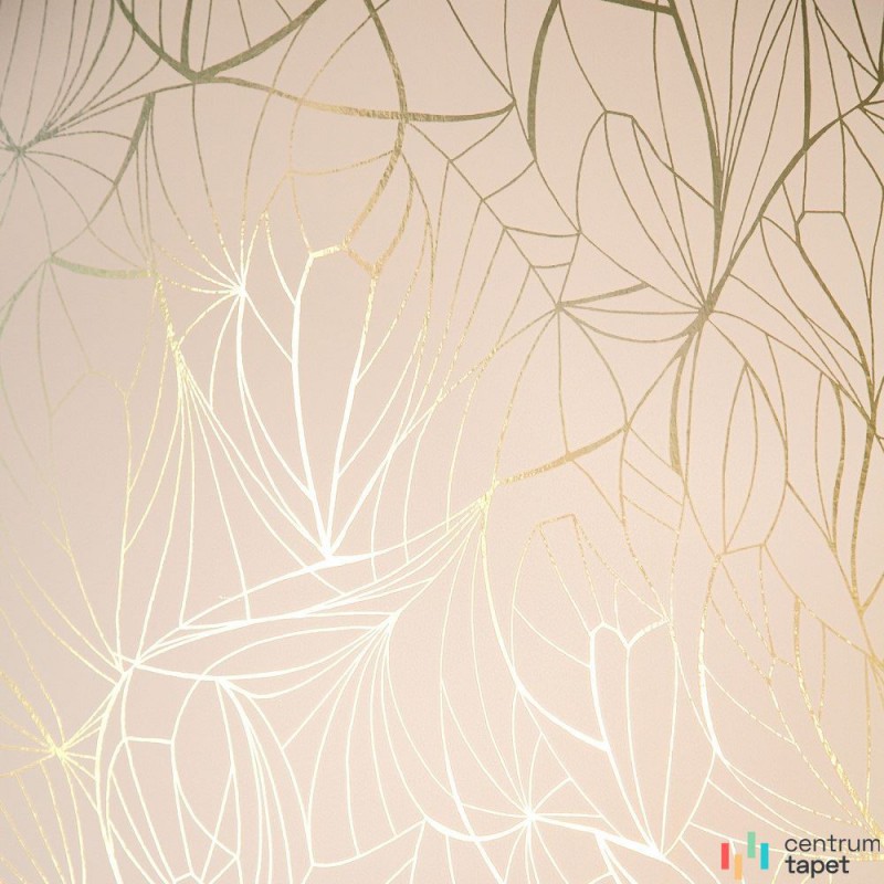 Tapeta Leafgoldnudepink Erica Wakerly Erica Wakerly